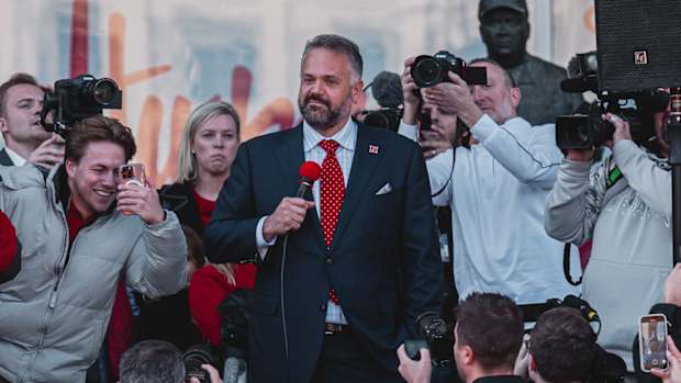 Matt Rhule arrival Memorial Stadium first day